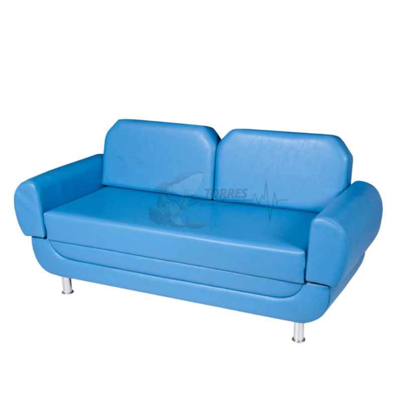 Sofá cama com braços deslizantes e almofadas removíveis